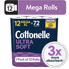 Cottonelle Ultra Soft Toilet Paper – 12 Mega XL Rolls