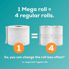 Angel Soft 2-Ply Toilet Paper – 12 Mega Rolls