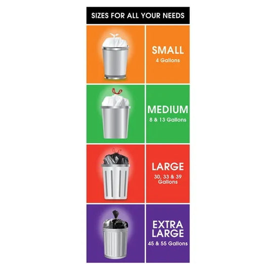 Great Value Strong Flex Tall Kitchen Drawstring Bags – 13 Gallon, 20 Count