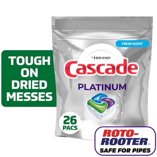 Cascade Platinum Dishwasher Pods – Fresh, 26 Count