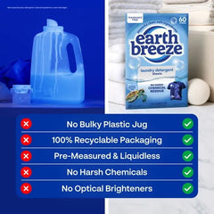 Earth Breeze Hypoallergenic Laundry Detergent Sheets – 60 Loads